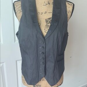 Women's Black Button-Up Vest